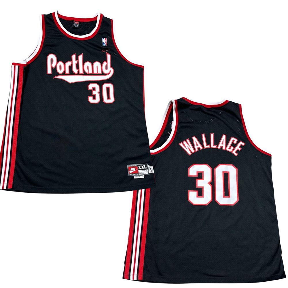 Vintage 90s Portland Trailblazers Basketball Jersey Nike NBA Blazers Wallace XXL